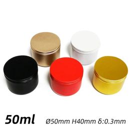 1PCS 50 ml ronde Vide en aluminium Jar Thé Package Package Sundry Kitchening Pot Gold Silver Black Conteneurs