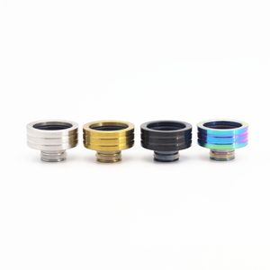 1 Stuks 510 Tot 810 Drip Tip Koellichaam Adapter Roestvrij Stalen Houder Filters Tank Accessoire Stro Joint Zwart Zilver goud Regenboog