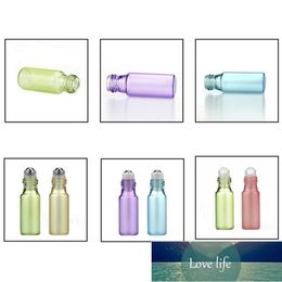 1 pièces 5 ML verre rouleau sur bouteille avec des huiles essentielles rechargeables en acier inoxydable bouteilles liquides conteneurs petite bouteille vide