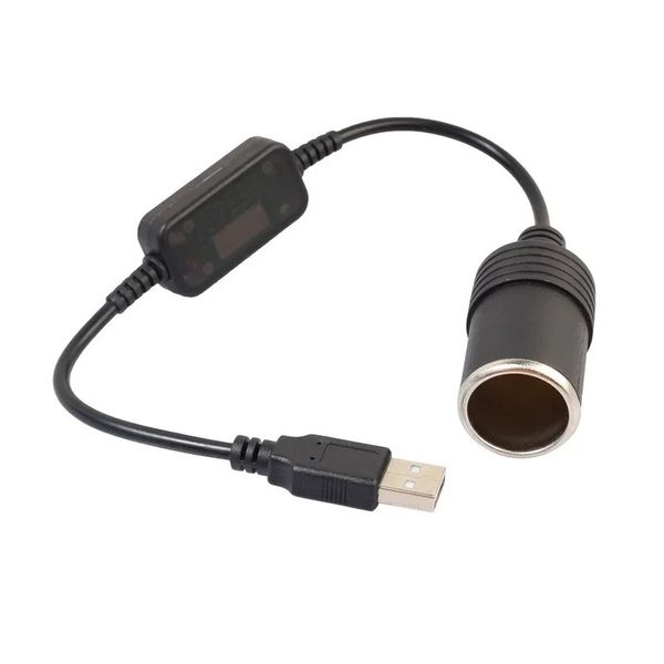 Allume-cigare de voiture USB mâle à 12V, 1 pièce, 5V 2A, prise femelle, convertisseur de puissance, câble adaptateur pour accessoires électroniques automobiles