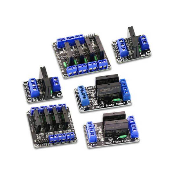 Module de relais à solide 5V 1PCS 5V MODULE 5V 1 2 4 VOYAGE 5V CONTRÔLE DC TRIGGER HIGH ET FAIBLE AC pour Arduino