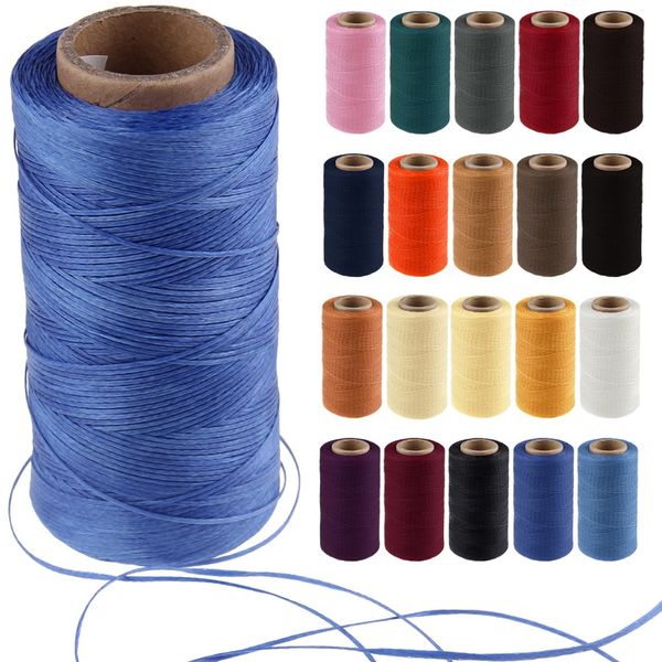 1PCS 65M 150D 1 mm Cordon de fil cire en cuir polyester durable pour outil d'artisanat de bricolage