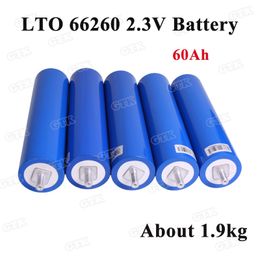 Batterie cylindrique (LTO) en oxyde de lithium et de titane, 66260, 2.3v, 2.4v, 60ah, 55ah, 1 pièce, pour voitures électriques, onduleur, alimentation de secours