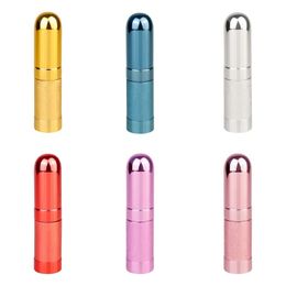 1pcs 6ml bala de perfume de perfume biberadora tubo de aluminio de aluminio botella vacía cosmética portátil pequeña botella revestimiento de vidrio