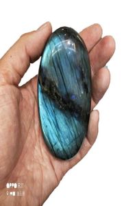 1PCS 7080 mm Natural High Quality Labradorite Clear Crystal Blue Calcite Point de perle de pierre tombe