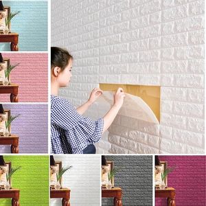 1 stks 70x38cm 3D Tegel baksteen wallpapier Zelfklevend waterdichte schuimpaneel behang woonkamer thuis decoratie 240420