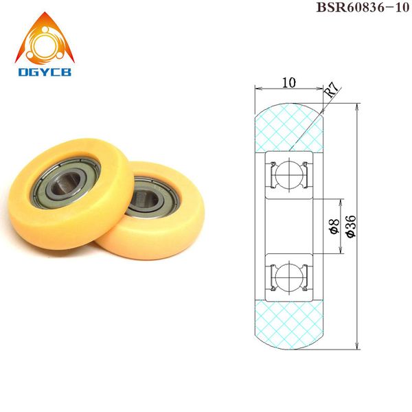 1pcs 8x30x11 mm Rodamientos recubiertos de plástico BSR60830-11 OD 30 mm Guía de perfil de aluminio Polea Rolling Wheel