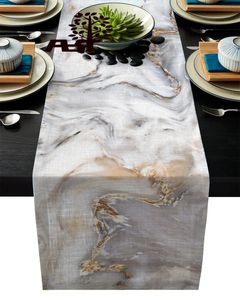 Chemin de Table moderne à Texture de marbre abstraite, 1 pièce, pour fête de mariage, couverture de noël, décoration de la maison, 240322
