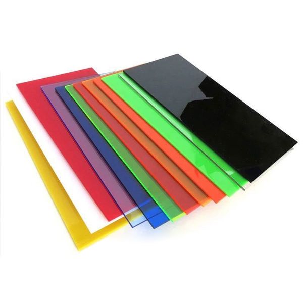 1PCS Board acrylique PMMA Plaxiglass Plaque en verre organique Polyméthyle Methacrylate en plastique Fiche de bricolage épais 3/5 mm multicolore