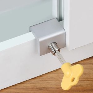 1 stcs verstelbare schuifraam vergrendelingen stop aluminium legering deurkrol beveiligingsvergrendeling met sleutels thuiskantoor veiligheid raam slot