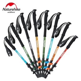 1PCS Adulte Child Alpenstocks Ultralight Trekking Polding Polde marche randonnée Sticks Camping Famille Alpenstocks NH17D0 240422