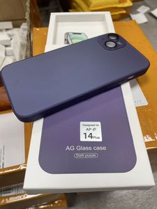Coque en verre mat en Silicone AG, 1 pièce, pour iphone 14 13 12 11 Pro Max ProMax Plus, coque de téléphone en verre dépoli avec Film d'objectif intégré
