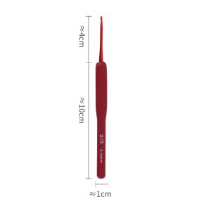 1pcs Aluminium Tulip Crochet rouge Hameçon grosté Poignée TPR Silicone Crochet Pulllate à tricot