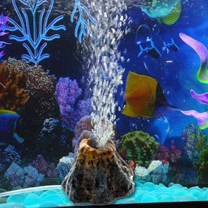 1pcs Aquarium Volcan Volcan Air Bubble Stone Bomba de oxígeno Fish Tank Adorno Suministros acuáticos Decoraciones Pet Decor272Q