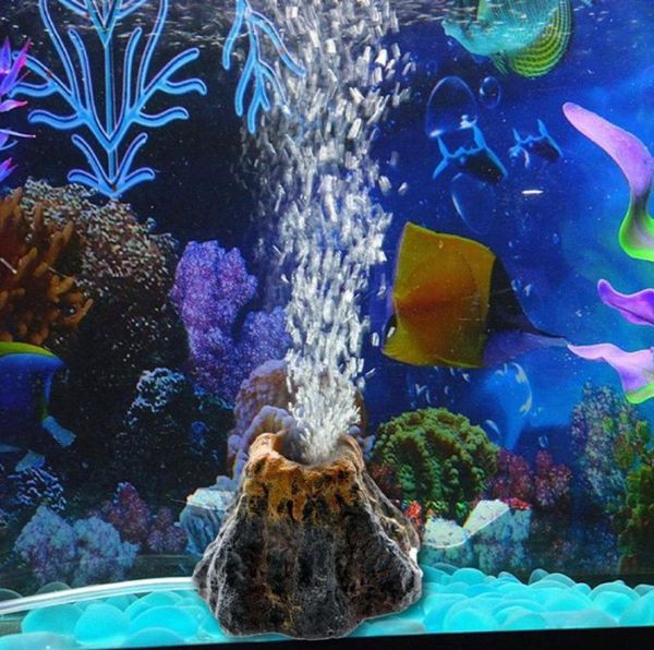 1pcs Aquarium Volcano Forme Air Bubble Bulle Pump Pump Pump Fish Tank Fish Fish Supplies Aquatic Decorations Pet Decor9677868