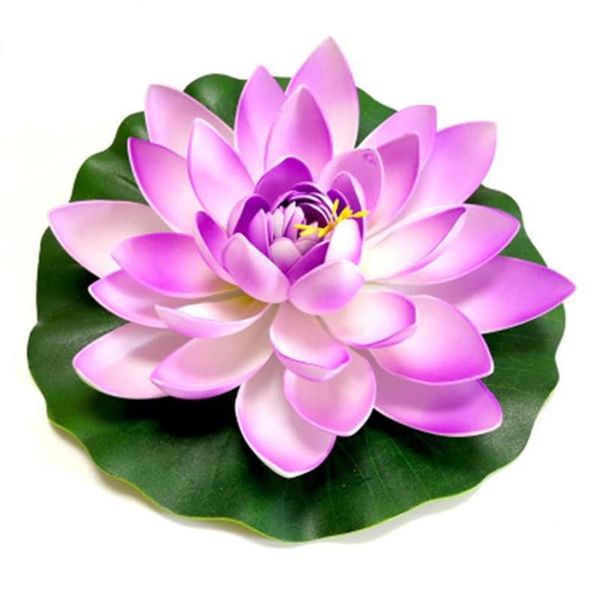 1 pièces Lotus flottant artificiel pour Aquarium Aquarium étang nénuphar Lotus fleurs artificielles maison jardin fontaine décoration 273J