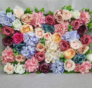 1pcs fleurs artificielles mur pour mariage fleur toile de fond soie rose pivoine hortensia fleurs mur route menant fleurs événement fête fournitures
