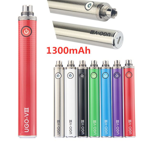 MOQ 1Pcs Auténtico 1300 mAh UGO-V3 III Baterías eGo eVod Vape Pen con cargador Micro USB Pass-through ECigs Carga inferior 510 Mods