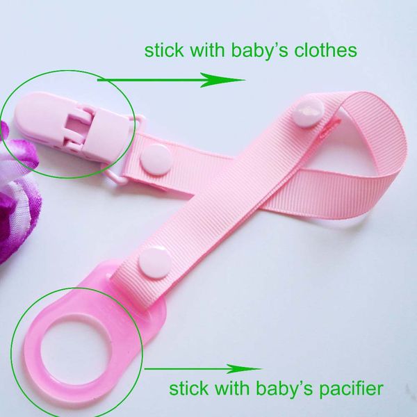 1pcs Baby Pacificier Clip Pacificier Chaîne avec porte-cumulations de l'anneau d'adaptateur pour les mamelons mam mamelons Chupetas Pacificier Clips Soother