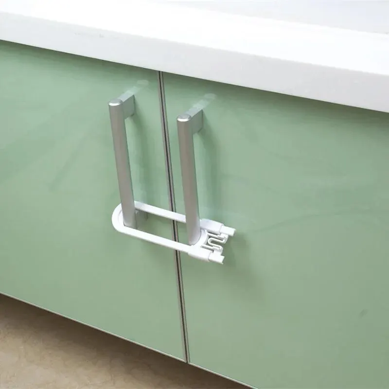1st Baby Proofing Cabinet Locks Justerbara U -formade spärrar för lådor Kylskåp Modernt lås med extra säkra knappar