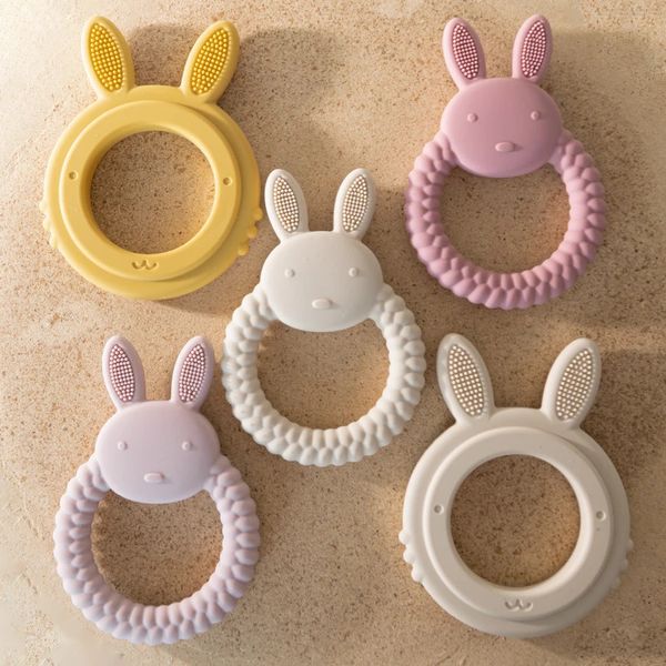 1pcs baby teether silicona juguete Un alejo de caricatura gratis de enfermería regalos de dentición de dentición masticando accesorios nacidos 240407