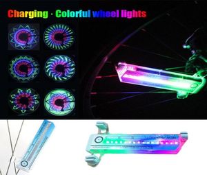 1 pièces vélo lumière LED roues de vélo Flash lumière montagne route vélo vélo pneu roue lumières 32LED roues colorées rayon lampe8629658