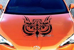 1pcs Black Car Tamin Truck Owl Eye Oeil Stickers Vinyle Stickers Hood Side Ocquette Emblem3533945