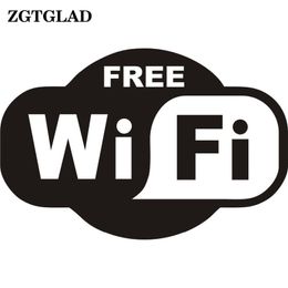 1 stks Zwart GRATIS WiFi Vinyl Sticker Teken Venster Cafe Restaurant Bar Internet Winkel Glazen Deur Windows Muurstickers Auto Sticker