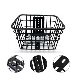 1pcs panier de rangement en fer noir pliage du guidon avant de suspension durable pour le vélo cyclisme 240329