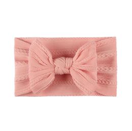 1 pcs Bowknot Bande De Cheveux Couleur Pure Élastique Bandes De Cheveux Enfants Arc Ruban De Cheveux En Nylon Headwrap Bébé Large Côté Bandeaux Coiffe Q sqcci2743172