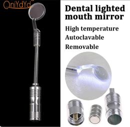 Miroir buccal dentaire Durable et brillant, 1 pièce, avec lumière LED, amovible, Autoclavable, Super