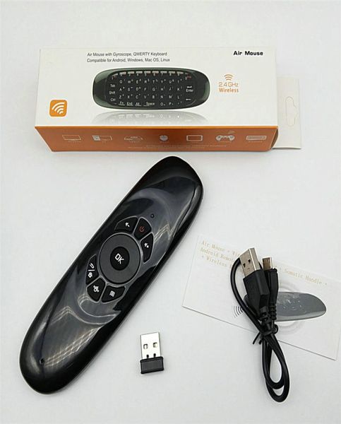 1PCS C120 Air Mouse 24G Mini clavier sans fil Clavier Air Air Mouse Wireless Clavier pour ordinateur portable et régler le tv.