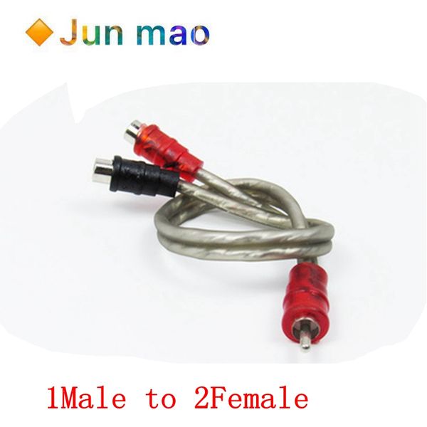 1pcs Câble audio de voiture 1 mâle à 2 femelles / 1 femelle RCA 2 Adaptateur mâle Câble câble de fil Splitter du signal audio stéréo