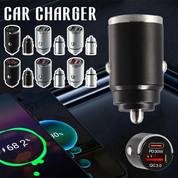 1pcs Car Chargeur Metal Pull PD30W CHARGEMENT SUPER FAST CHARGEUR SUPER FAST INVISIBLE 100W CAR LA LIGER CHARGING CHAR A5B7