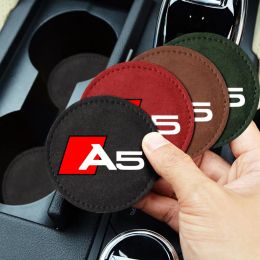 1 stks Auto Coaster Cup Holder Water Cup Pad Anti-Slip Mat voor Audi A5 Sportback Convertible Car Logo Styling Decoratieve achtbaan