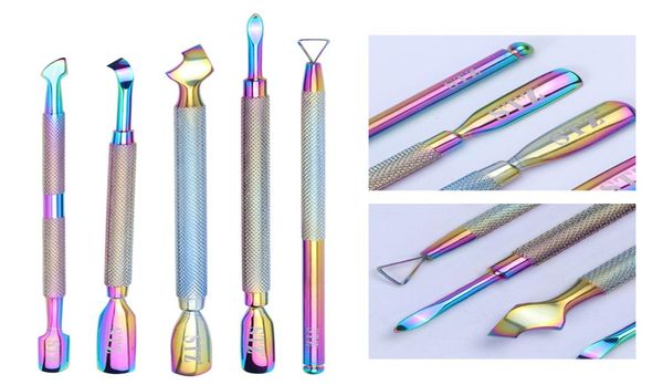 1pcs Camaleón Pusher de arte de doble extremo Gel UV Polacio Dead Manicure Manicure Cutter Cutícula Tool5421530