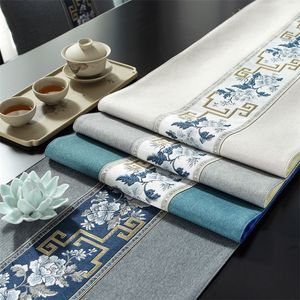 Chemin de Table basse de luxe, 1 pièce, décoration de drapeau chinois, cérémonie, tissu de thé Zen, Art Vintage, Textile de maison, 220615