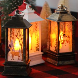 1 stks Kerstmis LED LANTERN SNOWMAN REINDER Santa Claus Lichtdecoraties voor Home Xmas Navidad Natal Decor Y201020