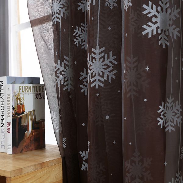 1pcs Christmas Snowflake rideau tulle fenêtre voile drapé 108 rideaux de longueur # T1P