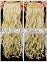 1 Uds. Clip en extensión de cabello para mujer, cabello de 30 colores, una pieza, paquete de 2 para extensión de cabello largo y ondulado de cabeza completa 14658282881034