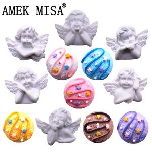 1pcs Colored Ice Cream Croc Charms Shoe Decoration Cute White 3D Angels Buckle Garden JIBZ Accessories for Shoes Charm