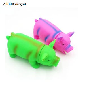 1 pièces coloré crier caoutchouc cochon animal de compagnie taquiner couineur couineur jouet à mâcher chiot jouet pour chiens pour grands chiens son voix chien jouets