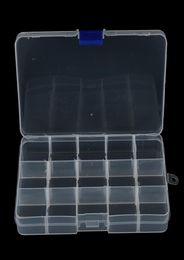 1 pièces boîte à outils pratique pour leurre de pêche boîtes de matériel en plastique transparent boîte de piste de pêche avec 15 compartiments Whole2413619