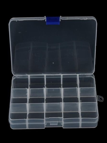 Boîte à outils pratique pour leurres de pêche, 1 pièce, boîtes à matériel en plastique transparent, boîte de piste de pêche avec 15 compartiments, Whole4641854