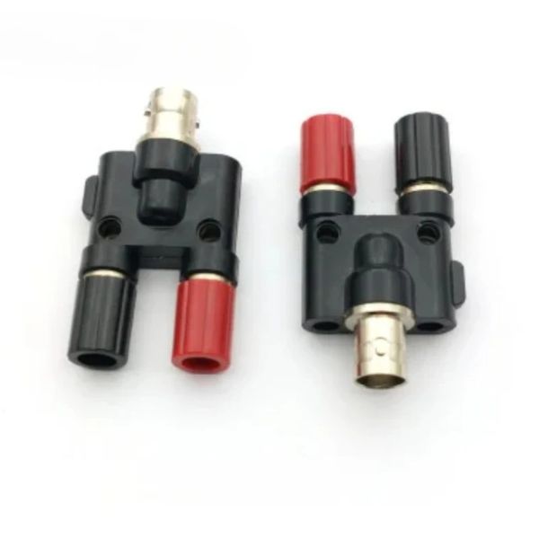 1pcs cobre bnc hembra a gemelo de 4 mm Jack de plátano Adaptador coaxial femenino