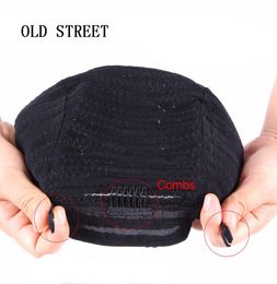 1 Uds. Gorro de peluca con trenzas africanas para hacer pelucas, gorro tejido de ganchillo trenzado de Color negro ajustable, redecilla elástica de encaje, herramienta de peinado 5048538