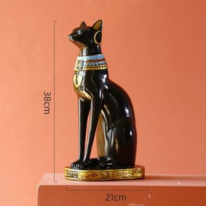 1 pièces créatif égyptien Bastet à collectionner Figurine chat déesse Statue bougeoir maison jardin Mini Animal ornement 240124