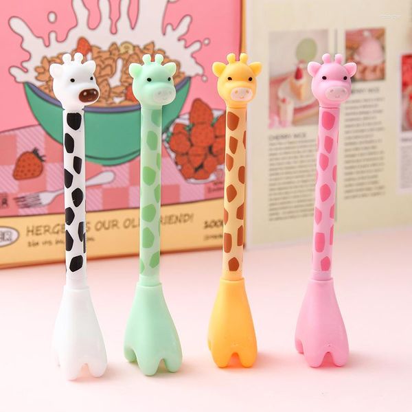Stylo Gel girafe créatif, 1 pièce, mignon, 0.5mm, encre noire, papeterie cadeau, fournitures scolaires et de bureau, décoration de bureau, vente en gros