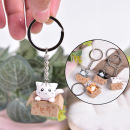 1 pièces personnalité créative mignon petit chat boîte porte-clés pour femmes hommes porte-clés sac pendentifs