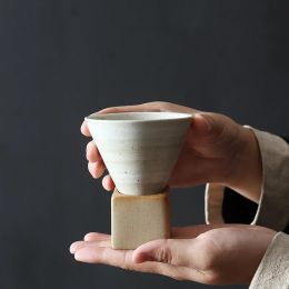 1pcs créatif rétro en céramique tasse de café rugueux de poterie à thé japonais latte pull en porcelaine de fleur